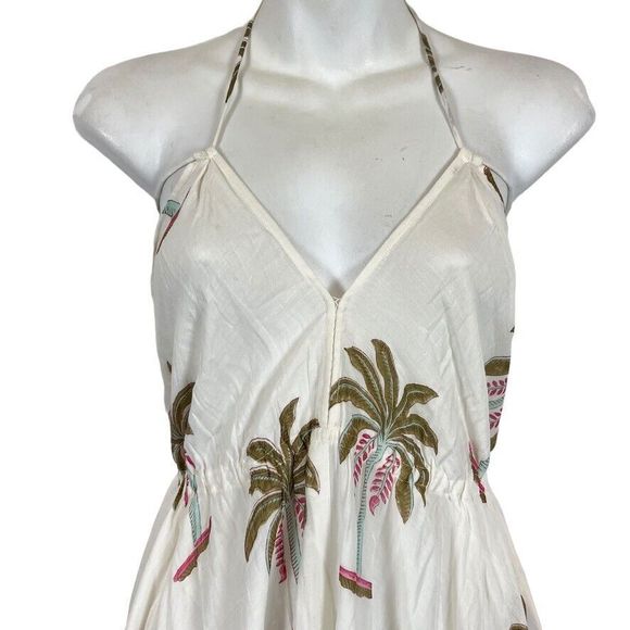 Roberta Roller Rabbit Morjim Palm Venezia Maxi Silk & Cotton Womens Dress NWT L - Picture 6 of 16